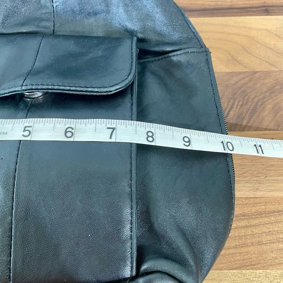 Vtg Smooth Leather Silver Accents Backpack Slingback Travel Minimalist Organizer - Picture 15 of 16